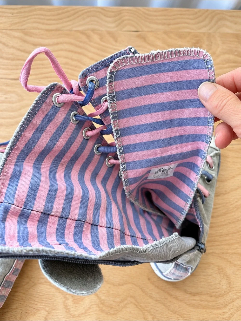 Vintage Converse Chuck Taylor XX-Hi Knee High Boots Gray Pink Lavender Size 11.5